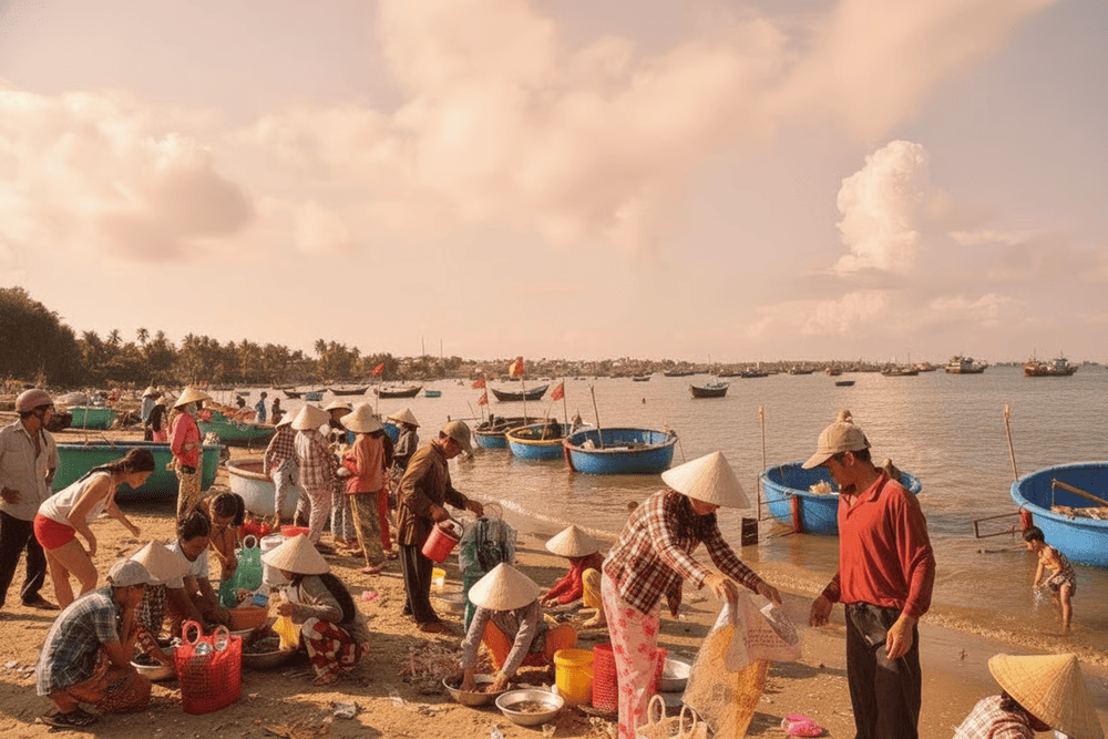 Phiên chợ sáng ở làng chài Mũi Né là nơi mọi giác quan được đánh thức